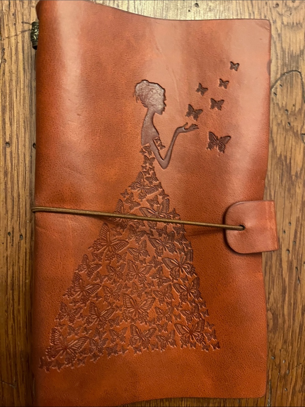 Leather Floral Butterfly Journal - Burnt Orange - Picture 7 of 7